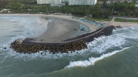 Waves breaking on the rocks Stock Footage 73284145