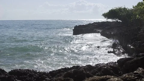 Waves breaking on the rocks Stock Footage 99211180
