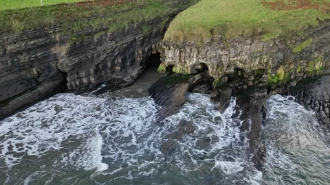Waves Breaking In The Rocks Of The Secret Waterfall Stock Footage 300316862