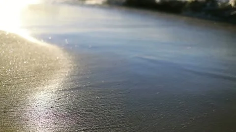 Waves breaking on the sand Stock Footage 10845219