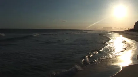 Waves breaking on the sand Stock Footage 315595736