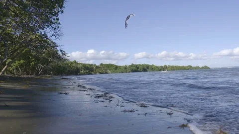 Waves breaking on seashore Stock Footage 74906732