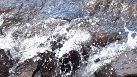 Waves breaking on shore. Stock Footage 98496241