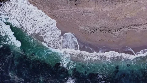 Waves breaking on the shore in Nesebar, Bulgaria during daylight Stock Footage 335139241