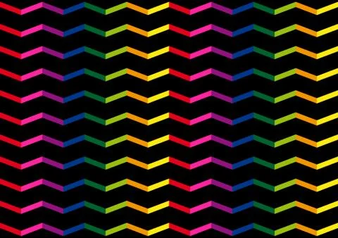 Waves bright on black background Stock Illustration