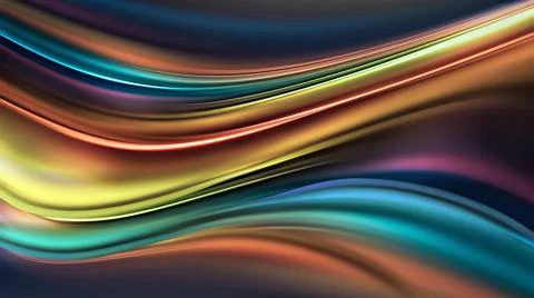 Waves of Bright Multicolored Chrome Stock Illustration