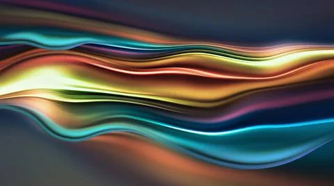 Waves of Bright Multicolored Chrome Stock Illustration