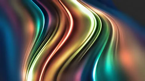 Waves of Bright Multicolored Chrome Stock Illustration