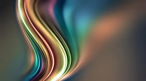 Waves of Bright Multicolored Chrome Stock Illustration