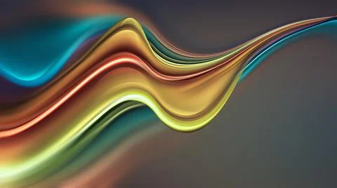 Waves of Bright Multicolored Chrome Stock Illustration