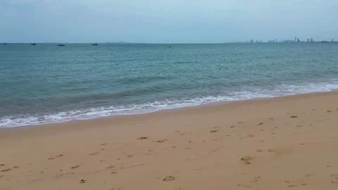 Waves brown sand Beach Stock Footage 280329277