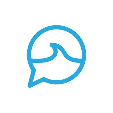 Waves with bubble chat talk logo design vector graphic symbol icon sign ill.. Stock Illustration