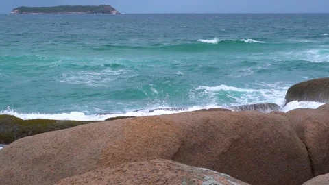 Waves bursting on the rocks Stock Footage 144420259