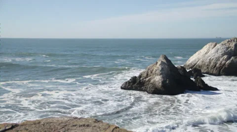 The waves on the California Beach Video stock 35437672