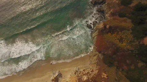 Waves On California Coast Stock Footage 108404903