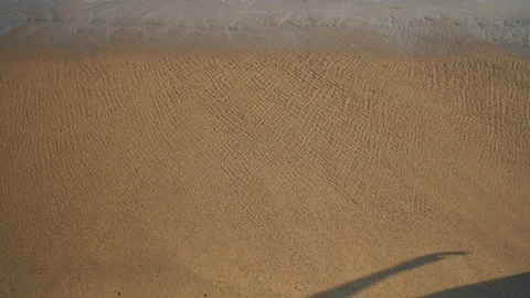 Waves calmly washing on sandy beach. Stock Footage 119154659