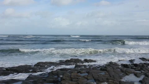 Waves in the Cantabrian sea Stock Footage 266840548