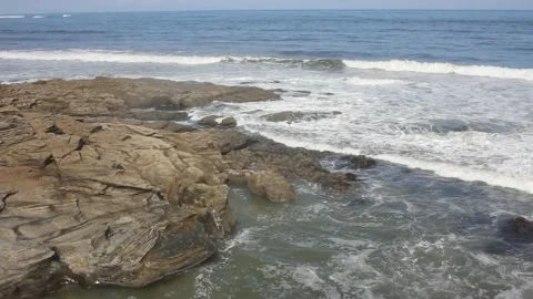 Waves in the Cantabrian sea reaching the coast in Foz, Galicia, Spain Stock Footage 234593659