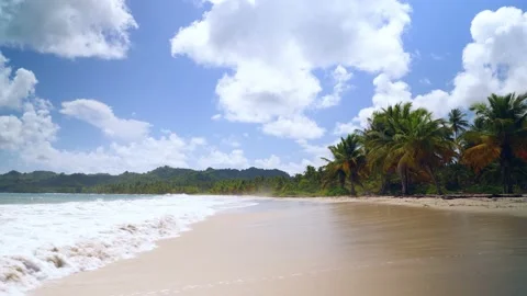 Waves on caribbean beach Playa Rincon Video stock 230128237