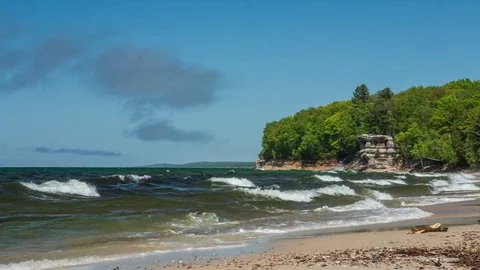 Waves on Chapel Rock Beach Stock Footage 72917121