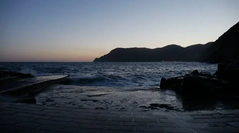 Waves in Cinque Terre Italy Stock Footage 65997912