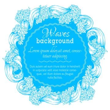 Waves circle frame. Stock Illustration