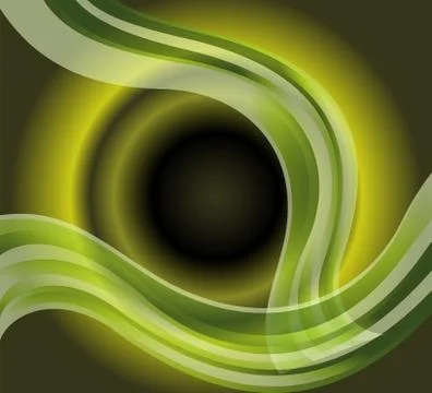 Waves on circle light green background Illustrazione stock