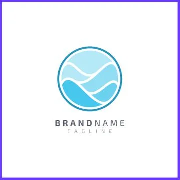 Waves in circle shape. Modern logo design with soft color Stock Illustration