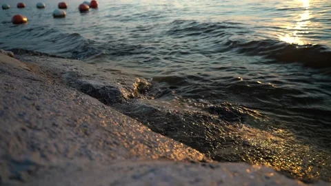 Waves clashing on rocks Stock Footage 134961037