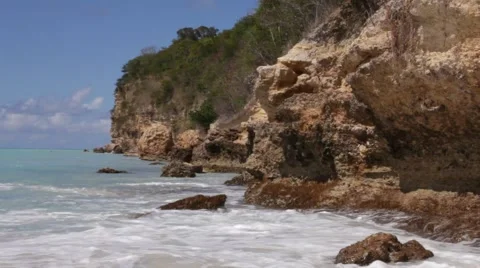 Waves on the cliff Stock Footage 2173495