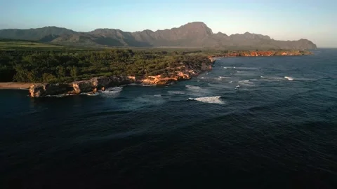 Waves cliffs mountains Stock Footage 232426530