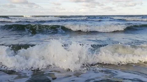 Waves close up at beach Stock Footage 171546791
