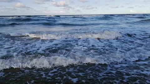 Waves close up at beach Stock Footage 171547094