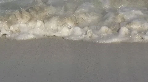 Waves Closeup On Beach V2 Stock Footage