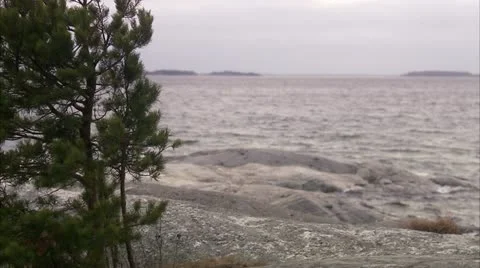 Waves a cloudy day Stock Footage 11333059