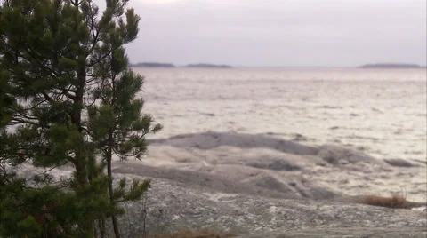 Waves a cloudy day, Sweden. Stock Footage 51827322