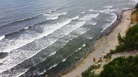 Waves on the coast of the Baltic Sea Stock Footage 178374567