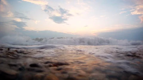 Waves on coast Stock Footage 100666181