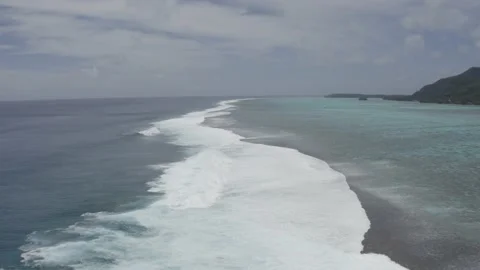 Waves On The Coast of Mo'orea French Polynesia Stock Footage 168720155
