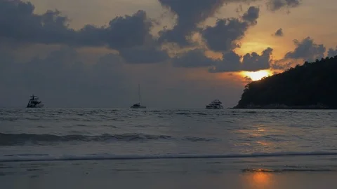 Waves off the coast at sunset. Stock Footage 121001932