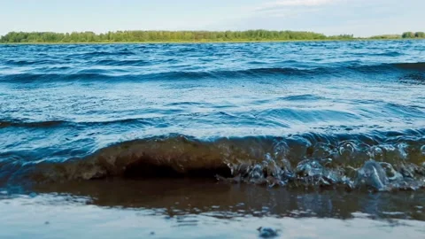 Waves on the coast. Waves and sky. Blue waves. Surf. Stock Footage 157690162