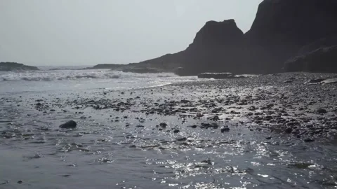 Waves on Coastal Beach Shore Vídeo Stock 165357861