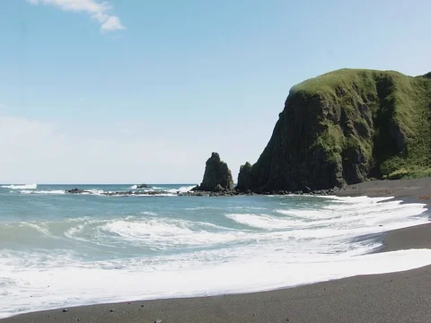 Waves on the coastal strip Stock Footage 80672487