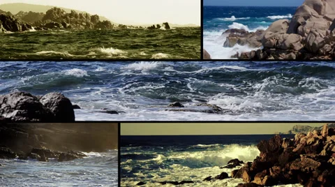 Waves, collage Stock Footage 33722214