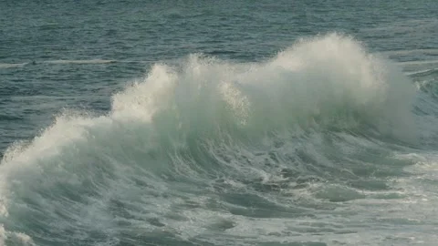 Waves colliding with each other in slow motion Stock Footage 297791697