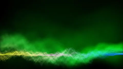 Waves of colored particles look like smoke, clouds or fog Illustration