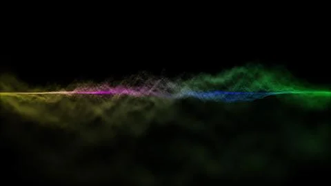 Waves of colored particles look like smoke, clouds or fog Illustration