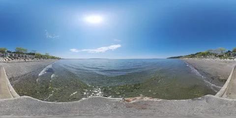 Waves coming in and out around you in the ocean - 360 VR Stock Footage