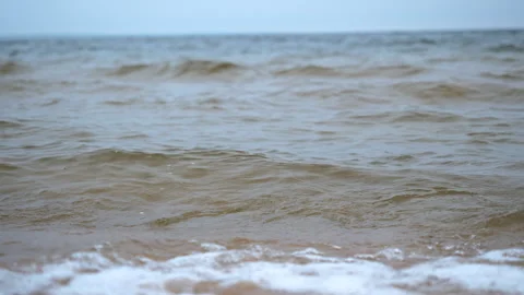 Waves coming in on the bay, 4k, slow-mo Stock Footage 243838508