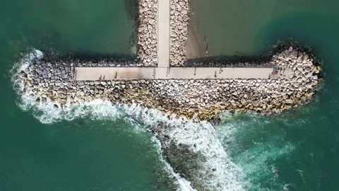 Waves coming in close up Stock Footage 232982809